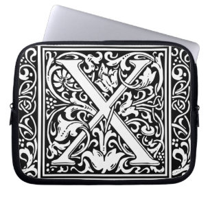 Buchstabe X Mittelalterliche Monogramm-Kunst Art N Laptopschutzhülle