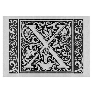 Buchstabe X Mittelalterliche Monogramm-Kunst Art N Schneidebrett