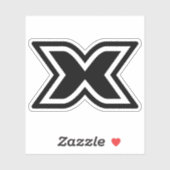 Buchstabe X Monogramm Aufkleber (Blatt)