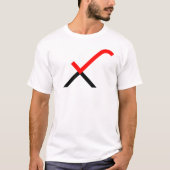 Buchstabe X Monogramm Häkchen T-Shirt (Vorderseite)