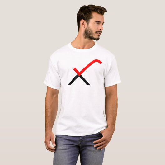 Buchstabe X Monogramm Häkchen T-Shirt (Vorne ganz)