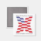 Buchstabe X Monogramm USA-Flagge Magnet (Vorderseite/Rückseite)