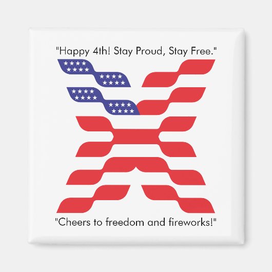 Buchstabe X Monogramm USA-Flagge Magnet (Vorne)
