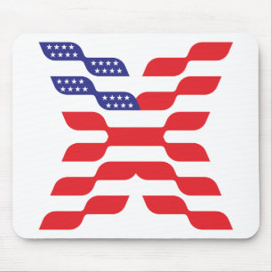 Buchstabe X Monogramm USA-Flagge Mousepad