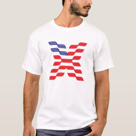Buchstabe X Monogramm USA-Flagge T-Shirt