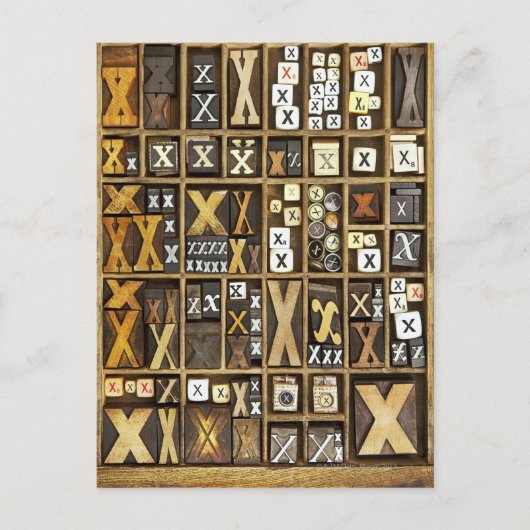 Buchstabe X Postkarte (Vorderseite)