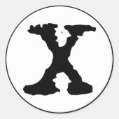 Buchstabe X Runder Aufkleber (Vorderseite)