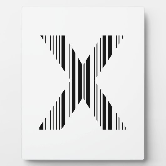 BUCHSTABE X STRICHCODE Erster Anfangsbuchstabe-Str Fotoplatte (Vorderseite)