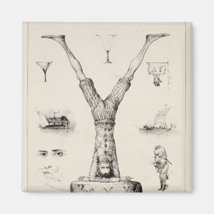 Buchstabe Y aus einem Buchstaben Magnet