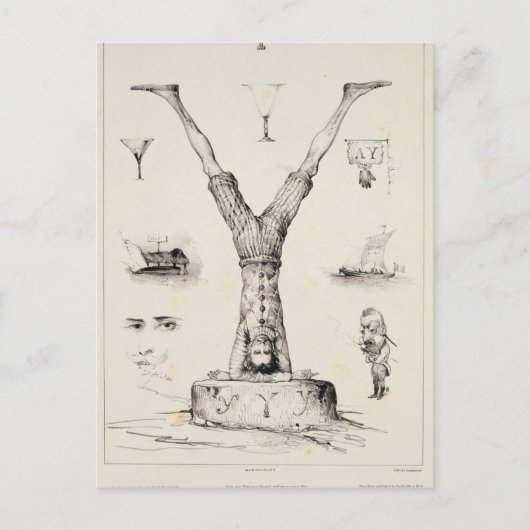 Buchstabe Y aus einem Buchstaben Postkarte (Vorderseite)