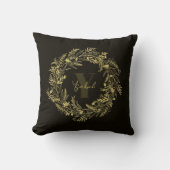 Buchstabe Y Goldener Botanischer Monogramm Kissen (Vorderseite)