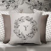Buchstabe Y Goldener Botanischer Monogramm Kissen