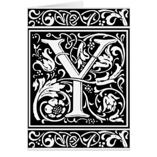 Buchstabe Y Mittelalterliche Monogramm-Kunst Art N