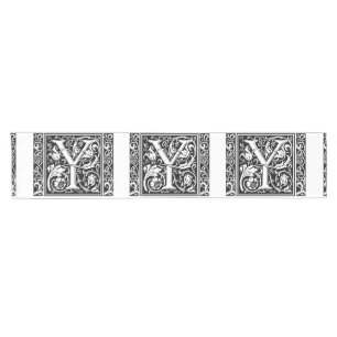 Buchstabe Y Mittelalterliche Monogramm-Kunst Art N Kurzer Tischläufer