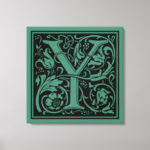 Buchstabe Y Mittelalterliche Monogramm-Kunst Art N Leinwanddruck