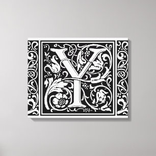 Buchstabe Y Mittelalterliche Monogramm-Kunst Art N Leinwanddruck