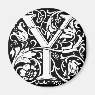 Buchstabe Y Mittelalterliche Monogramm-Kunst Art N Magnet