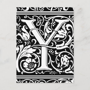 Buchstabe Y Mittelalterliche Monogramm-Kunst Art N Postkarte
