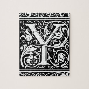 Buchstabe Y Mittelalterliche Monogramm-Kunst Art N Puzzle