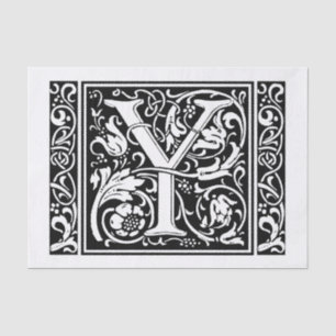 Buchstabe Y Mittelalterliche Monogramm-Kunst Nouve Seidenpapier