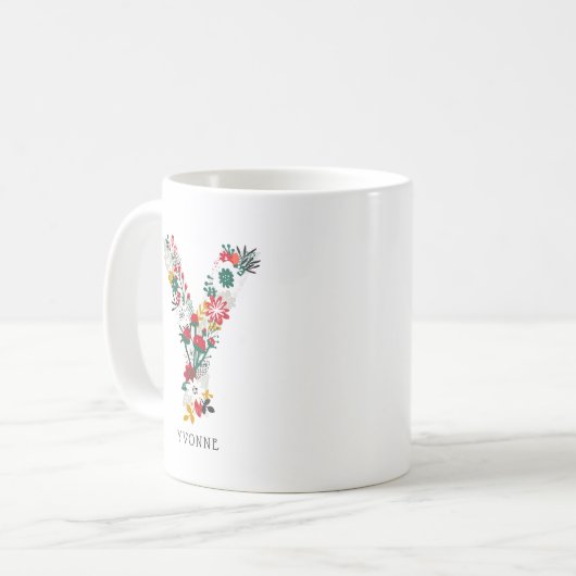 Buchstabe Y | Monogramm-I-Tasse für den Blasenbrie Kaffeetasse (Vorderseite Links)