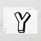 Buchstabe Y Postkarte (Vorne/Hinten)