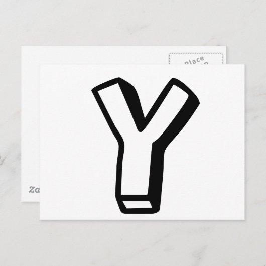 Buchstabe Y Postkarte (Vorne/Hinten)