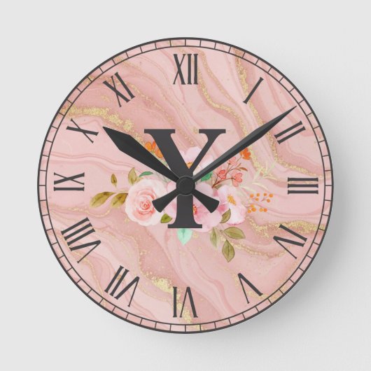 Buchstabe Y Runde Wanduhr (Vorderseite)