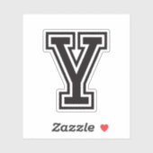 Buchstabe Y Schriftart der sportlichen Uni Aufkleber (Blatt)