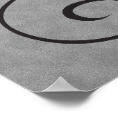 Buchstabe Y, schwarzes, gotisches Monogramm Poster (Ecke)