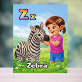 Buchstabe Z Alphabetposter – Z steht für Zebra Acrylschild (Neutral)