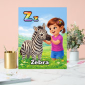 Buchstabe Z Alphabetposter – Z steht für Zebra Acrylschild (Hochzeit)
