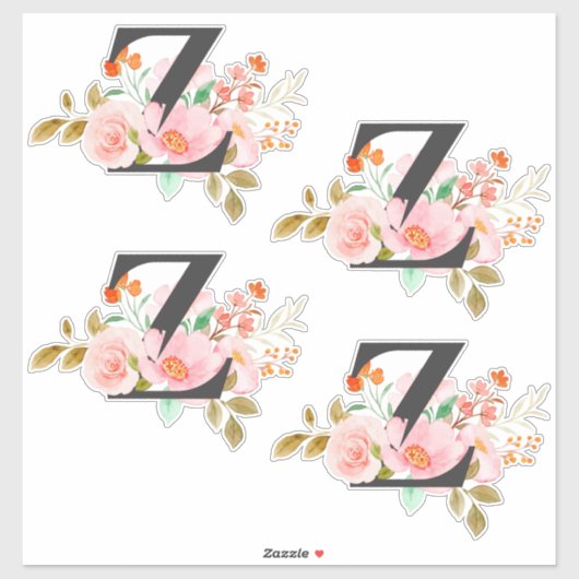 Buchstabe Z Aufkleber (Blatt)