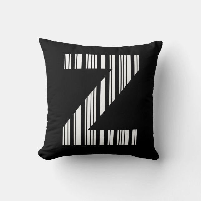 BUCHSTABE Z BAR CODE Erstes Anfangs-Balkenmuster Kissen (Vorderseite)