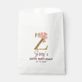 Buchstabe Z Gold Monogramm Blush Rosa Rosen Geschenktütchen (Vorderseite)
