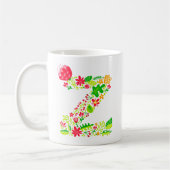 Buchstabe z in Blume Kaffeemaschine Tasse (Links)
