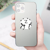 Buchstabe Z Initial Schwarzer und Weißer Schleifen Aufkleber (Telefon)
