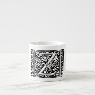Buchstabe Z Mittelalterliche Monogramm-Kunst Nouve Espressotasse