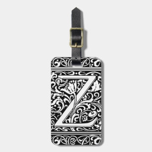 Buchstabe Z Mittelalterliche Monogramm-Kunst Nouve Gepäckanhänger