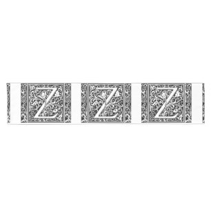 Buchstabe Z Mittelalterliche Monogramm-Kunst Nouve Kurzer Tischläufer