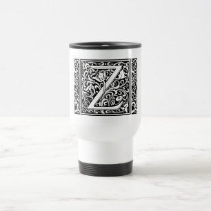 Buchstabe Z Mittelalterliche Monogramm-Kunst Nouve Reisebecher