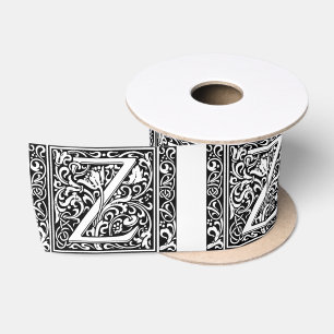 Buchstabe Z Mittelalterliche Monogramm-Kunst Nouve Satinband