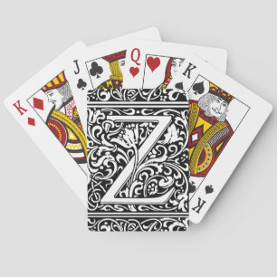 Buchstabe Z Mittelalterliche Monogramm-Kunst Nouve Spielkarten
