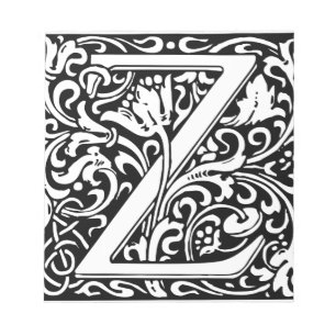 Buchstabe Z Mittelalterliches Monogramm Vintage In Notizblock