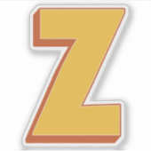 Buchstabe Z Monogramm, fette 3D-Schrift Initiale  Aufkleber (Vorderseite)