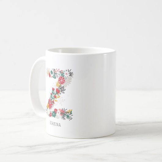 Buchstabe Z | Monogramm-I-Tasse für den Blasenbrie Kaffeetasse (Vorderseite Links)
