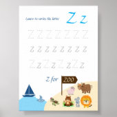 Buchstabe Z Nachspurposter für Kinder Poster (Vorne)