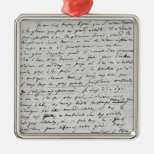 Buchstabe zu Richard Wagner am 17. Februar 1860 Silbernes Ornament (Vorne)