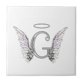 Buchstabeg-Anfangsmonogramm mit Engels-Flügeln u. Fliese (Vorderseite)