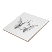 Buchstabeg-Anfangsmonogramm mit Engels-Flügeln u. Fliese (Seite)